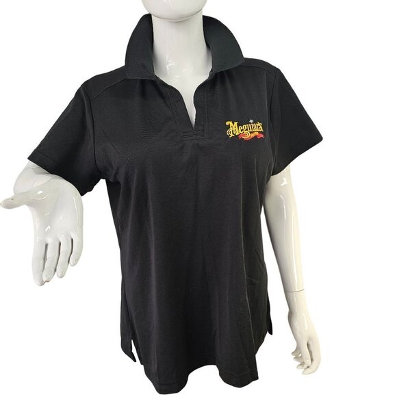 Meguiars Womens Polo Shirt by Devon & Jones V Neck Short Sleeve Sz XL Navy Blue - Picture 2 of 6